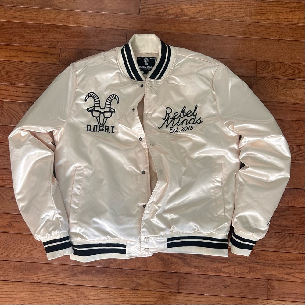 Rebel Minds G.O.A.T. varsity jacket with tags *Never Worn*